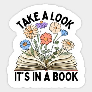 Take A Look It's In A Book Floral Sticker